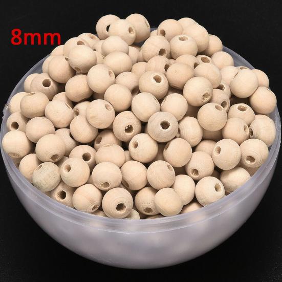 100Pcs 6/8/10/12/14mm Wooden Loose Beads for DIY Jewelry Earring Bracelet Craft
