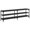TV Stand In Black Oak Look 160 X 30 X 50 Cm