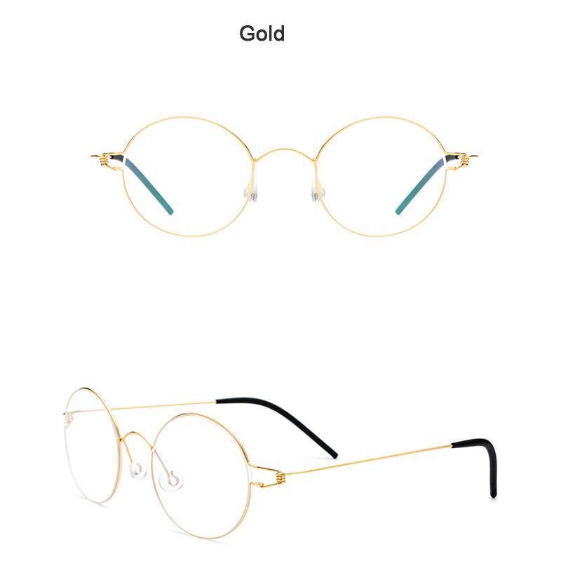 Denmark Brand Same Design Screwless Frame Women Men Round Titanium Alloy Glasses Korean Business Ultralight Eyewear