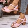 Sandalias de Verano para Mujer con Cuña de Suela Gruesa, Diseño Hueco Floral, Calzado Casual de Playa, Disponibles en Tallas Grandes.