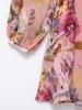 Women's European & American Style Floral Print Layered Mini Dress 