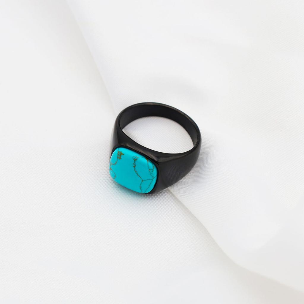 Accessories French Fashion Light Luxury Simple Multi-Color Gemstone Titanium Steel Ring Personalized Niche 18K Gold Jewelry