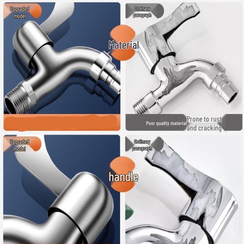 TLXT Brushed Stainless Steel Washing Machine Faucet
