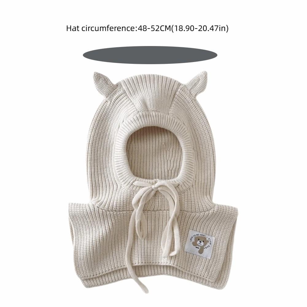 Cute Ear Children's Scarf Integrated Hat Ear Protection Knit Beanie Cap New Children's Hat Winter