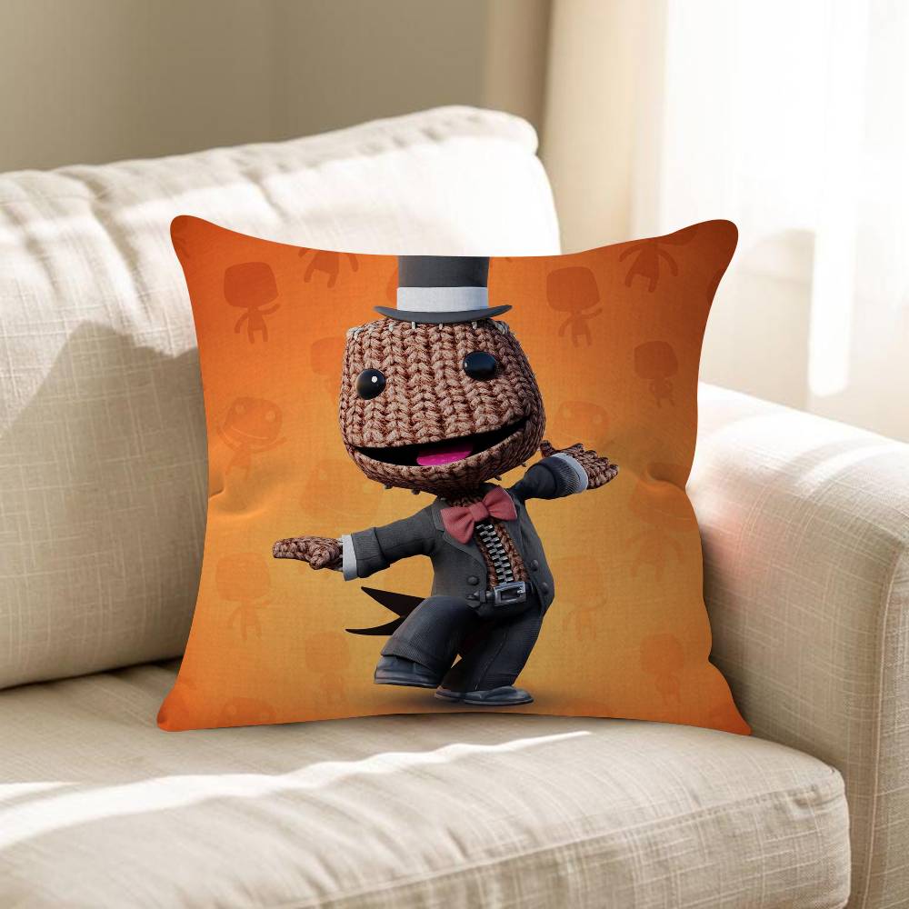 Funny LBP Sackboy Pillow Cushion Cover Pillowcase Living Room Sofa Home Decor Customized