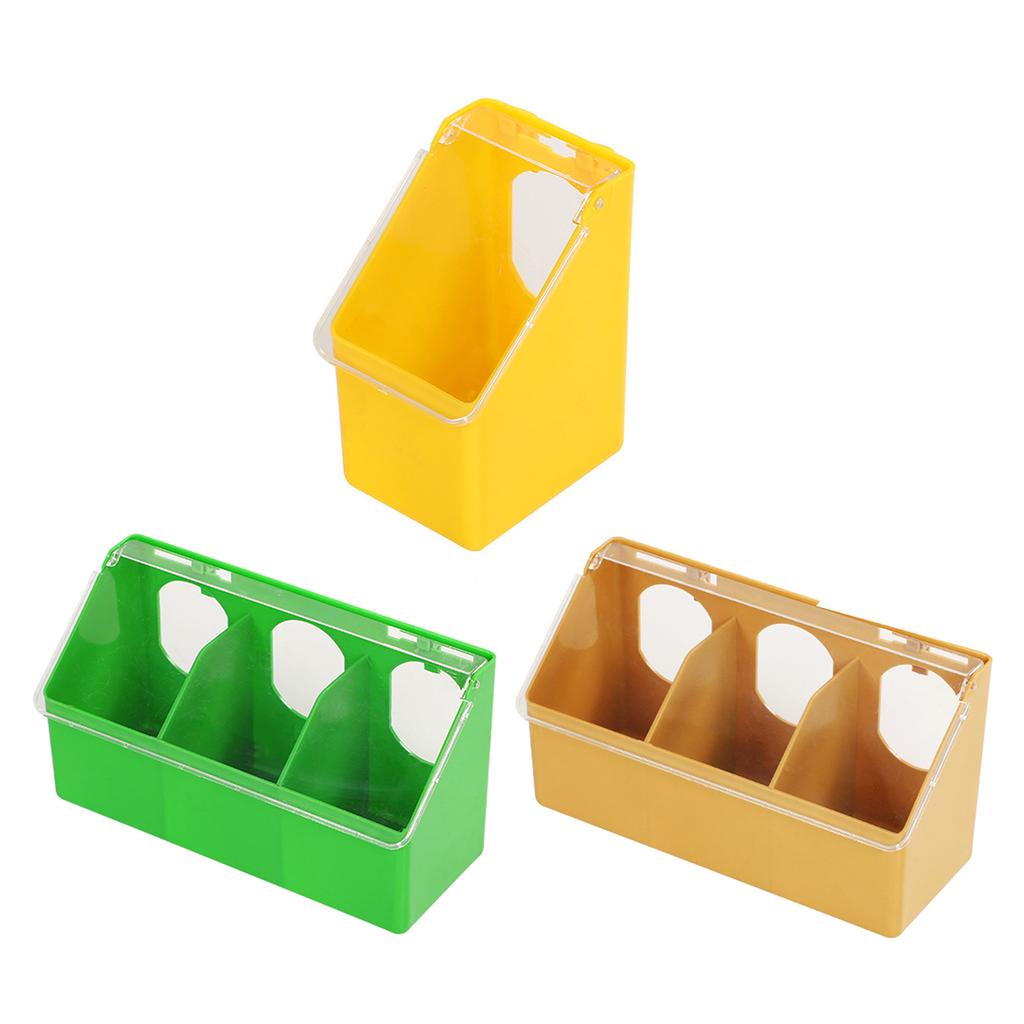 Bird Feeder 1 Hole 3 Holes Filling Drinking Water Cups for Chicken Quail Plastic Hanging Food Bowls with Clips & Cover