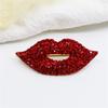 Sexy Red Lips Big Rhinestone Crystal for Women Brooches Pin Badges Alloy Backpack Icons Girls Jewelry