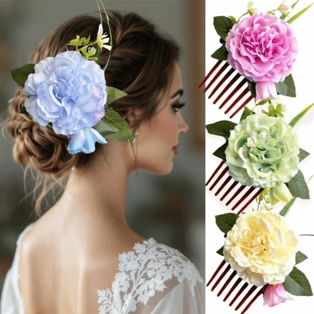 Hair Clip Flower Hair Comb Side Clip Wedding Bride Accessories Simple Flower Hairpin  Girl