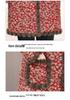 Floral Plaid Pom-Pom Long Cotton Padded Jacket for Middle-Aged and Elderly Women - Plus Size