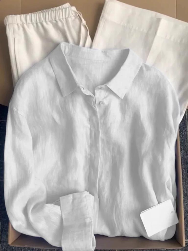 Blue linen shirt jacket women's summer thin old money wind cotton and linen shirt loose casual sunscreen top