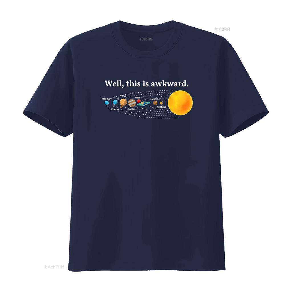 Funny T-Shirt With Astronomy Stripes Earth Well This Is An Incredible Solar System Black Space With Planets What Day Casual