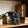 Winged Gargoyle Statue Gothic Indoor Outdoor Guardian Sculpture Scary Resin Sitting Gargoyle Figurine for Garden Lawn Backyard Halloween Office Home