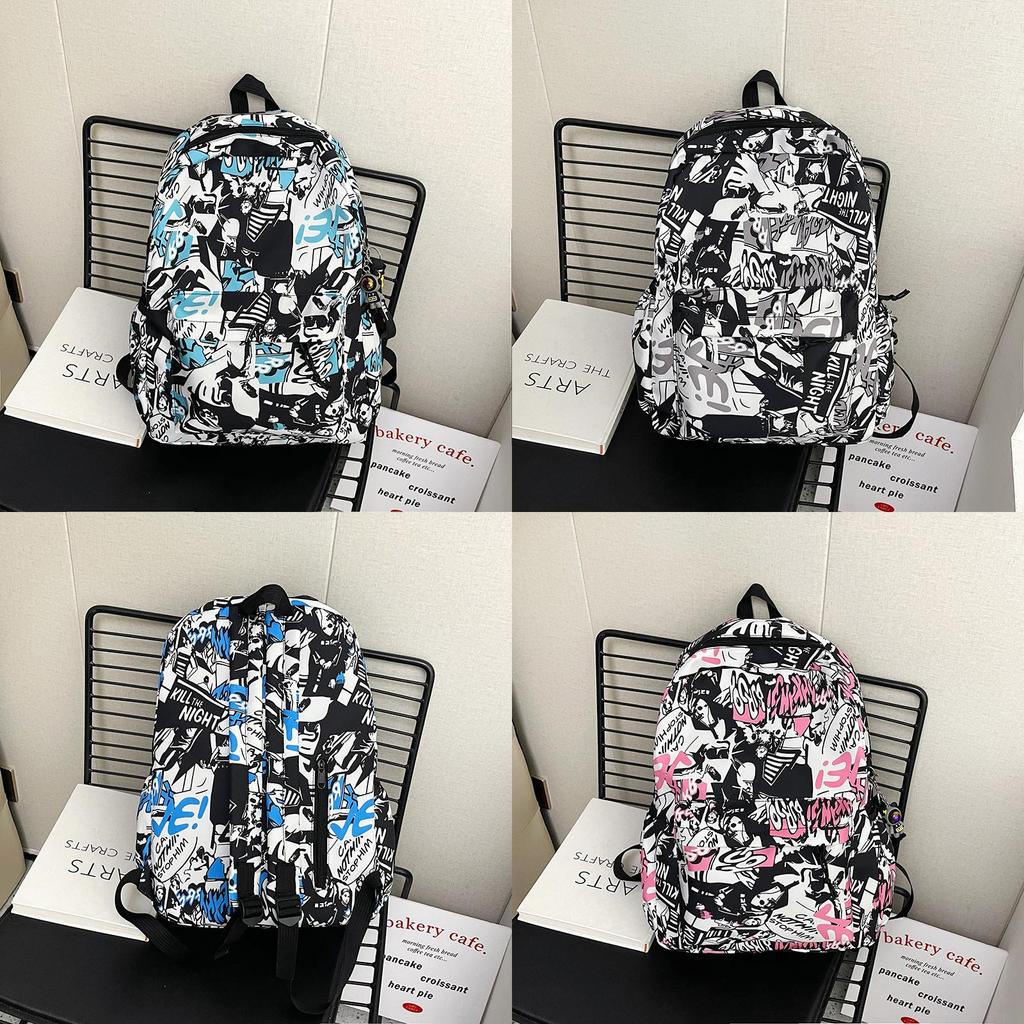 Fashionable Middle School Student Backpack Nylon Lightweight School Bag With Padded Shoulder Straps For Teens