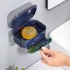 Wall-Mounted Drainable Soap Dish with Lid - No-Punching Bathroom Storage Rack for Home or Travel