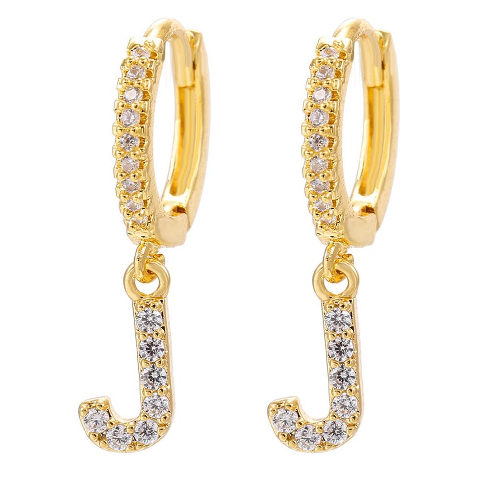 A Pair Of Zircon Earrings With Letters