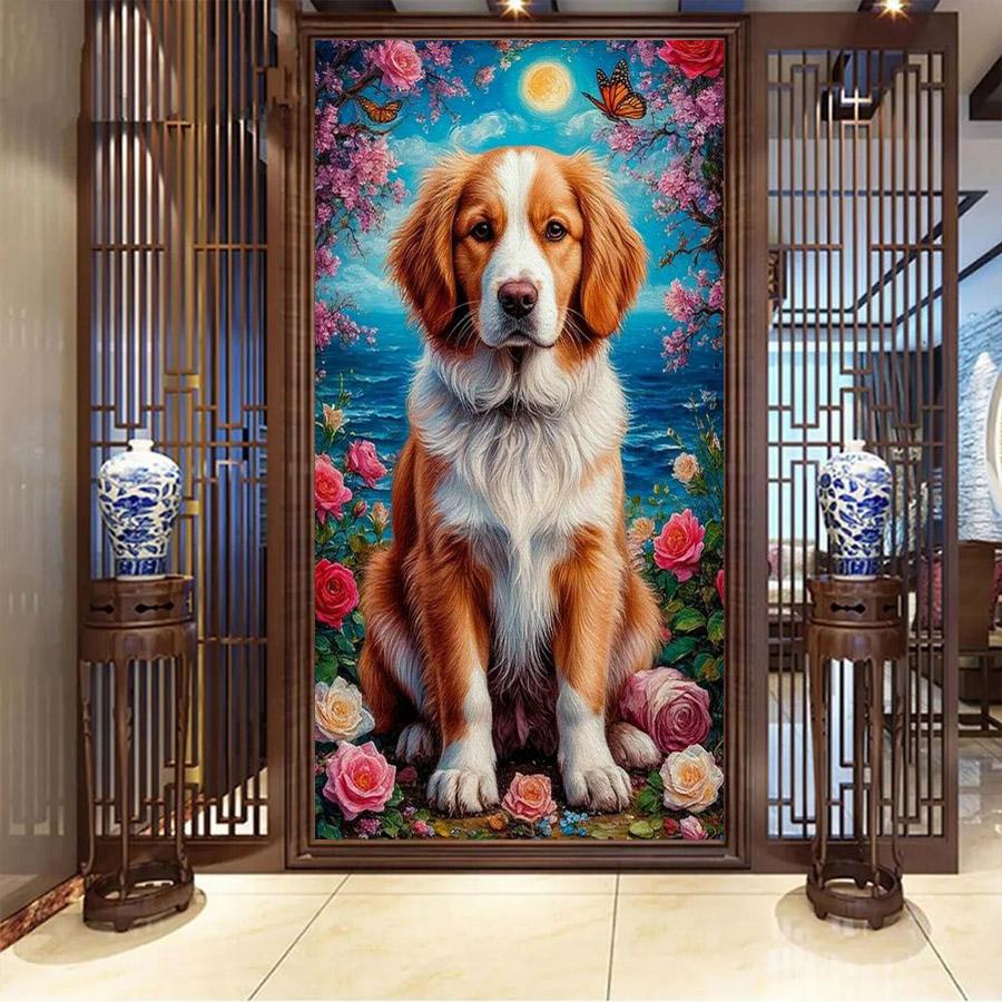 Large Size Diamond Painting New Collection Pet Dog Diy Full Drill Rhinestone Embroidery Animals Mosaic Cross Stitch Kits Wall Decor