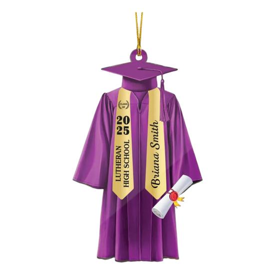 Graduation Ornament 2D Acrylic Gown And Stole Hanging Decoration Class of 2025 Souvenir Gift for High School College University Graduate