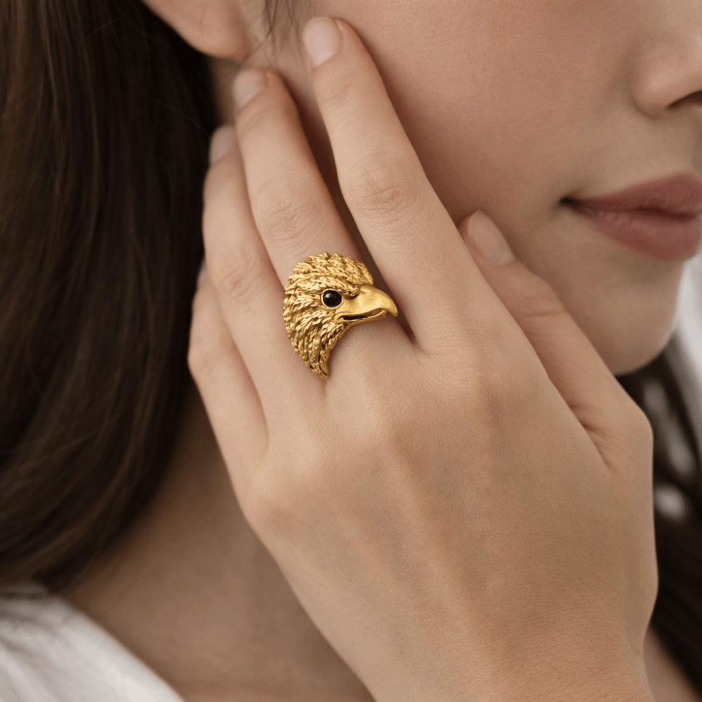 Geometric Eagle Shape Ring Cool Chunky Ring Creative Exaggerated Ring Gift