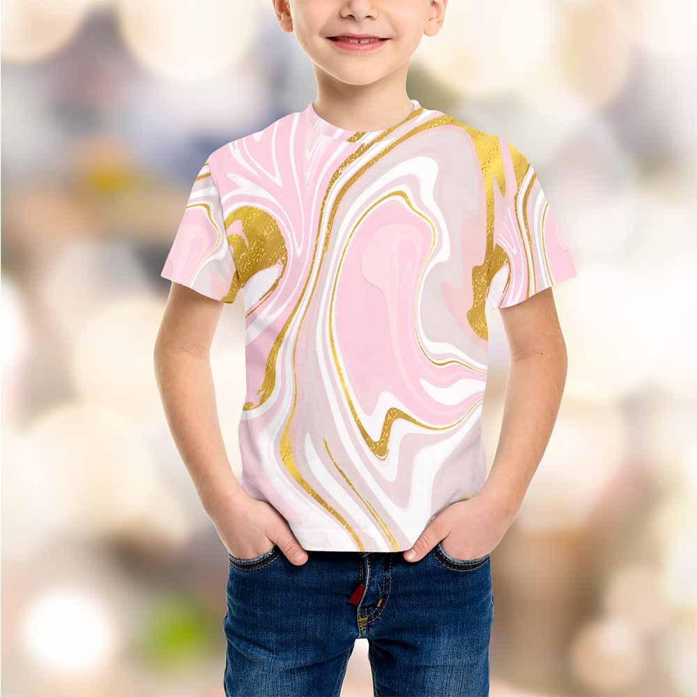 Summer Round Neck 3D Printed Top Fashionable Casual Short Sleeved Children's Boy T-shirts