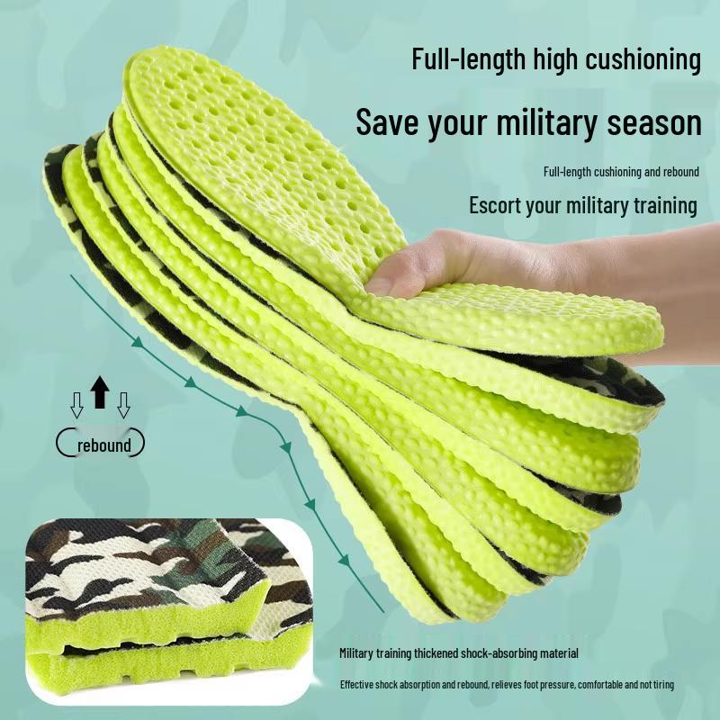 Military Training Insoles: Anti-Odor, Breathable, Shock-Absorbing, Super Soft, Sweat-Absorbing, Fatigue-Reducing for Men & Women