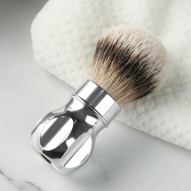 

YAQI 24MM Gemini Анодированная металлическая ручка Барсучий ворс Silvertip Кисть для бритья для мужской чистки бороды Продвинутый стиль Кисть для бритья