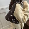 PU Leather Rivet Underarm Bag Punk Style Women's Handbag Fashion Rivet Shoulder Bag  Lady