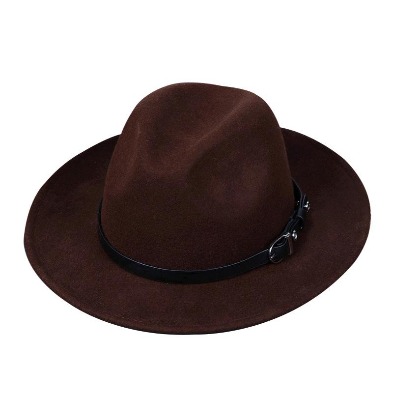 Zylinderhut aus Wolle mit großer Krempe und breiter Kante, Jazzhut, Cowboyhut, britischer Gentleman-Hut, Herbst und Winter, bequemer, modischer, warmer Filzhut