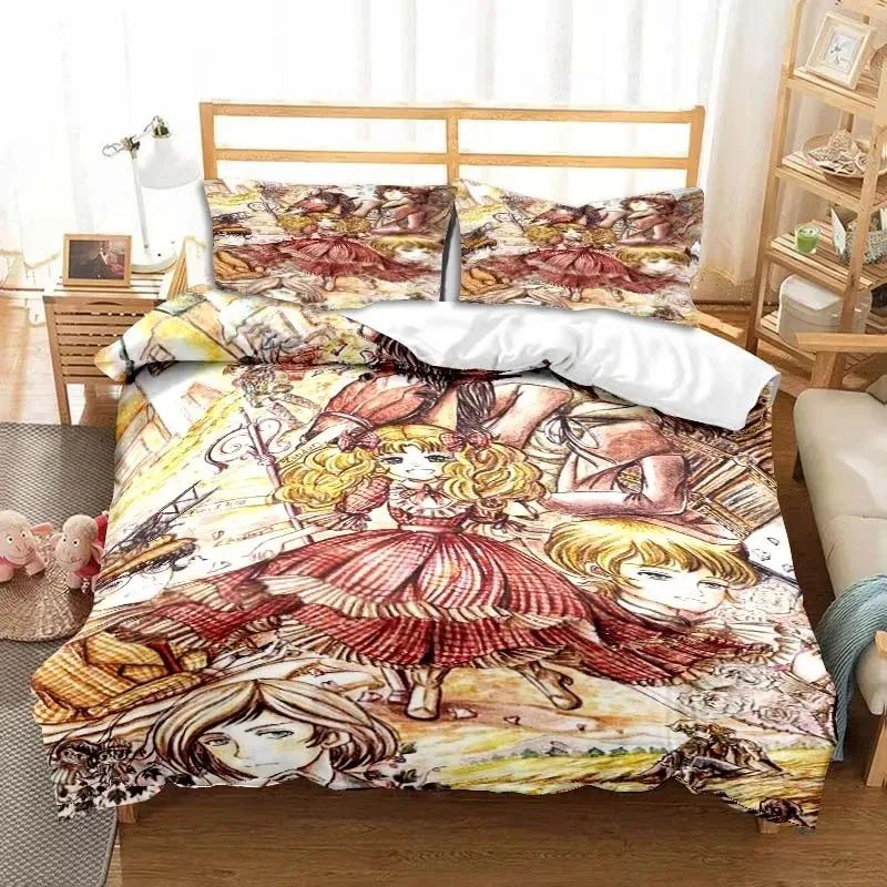 3D Print Manga Candy Cute Cartoon Bedding Set Double Twin King Duvet Cover Comforter Pillowcase Boys Girls Adults Bedroom