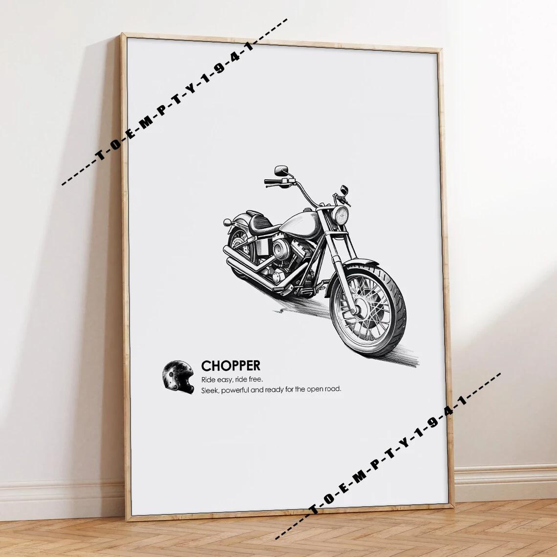 

Постер Настенное Искусство Мотоцикл Печать на Холсте Декор Комнаты Мальчика Декор Гаража Принты для Галерейной Стены Мотоциклетные Постеры Декор Общежития Подарок 20x30cm no frame