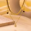 Gold Color Star Charm Bracelet Titanium Steel Double Clavicle Chain  Party Gifts
