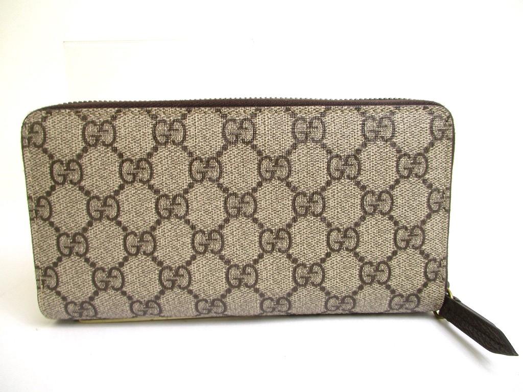 Authentic GUCCI Neo Vintage GG Supreme Canvas Yellow Leather Round Zip Long Wallet #a593  Refurbished