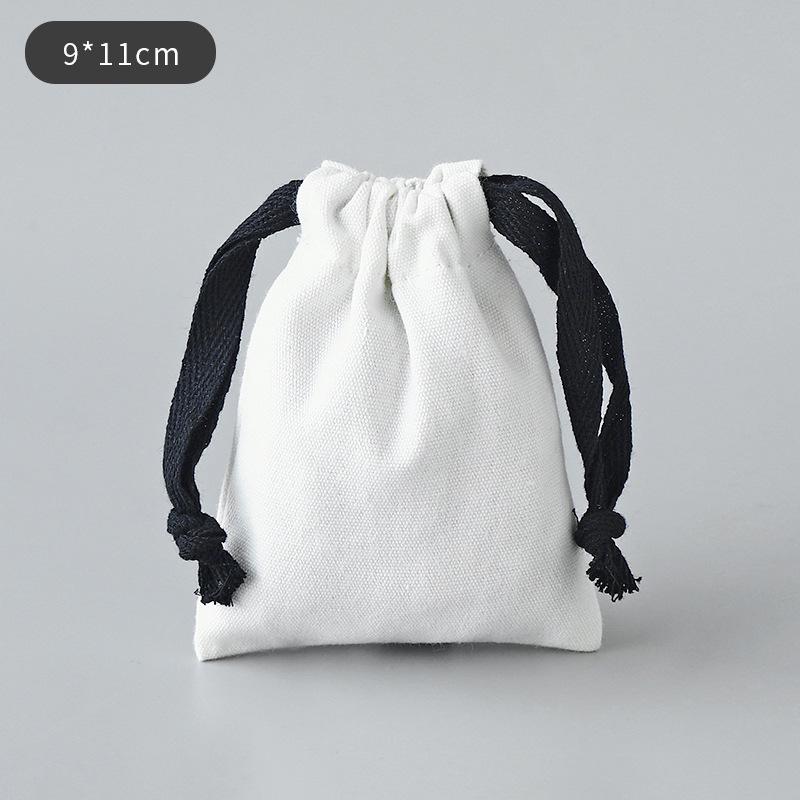 Pure White Canvas Drawstring Bag - Jewelry/Cultural Item/Gift Packaging