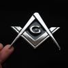 Creatrill 2 Pack 2.75" Chrome Plated Freemason Car Emblem Mason Square Compass Car Truck Motorcycle Decal Gift Accessory