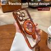 Plating Transparent Magnetic Kickstand for Magsafe Case for IPhone 17 Pro Max Air 16 15 Plus 14 Lens Protector Anti-drop Cover