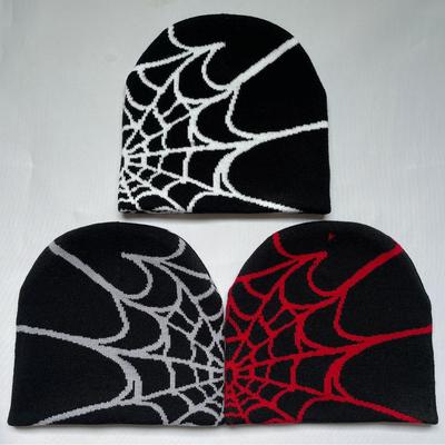 Pullover Wool Hat European and American Hot-selling Spider Web Jacquard Knitted Hat Men's and Women's Thermal Hats Cartoon Cold Hat Winter