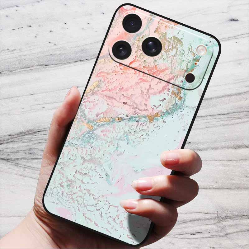 Marble Case For iPhone 16 Pro Max Black Edge Cover For iPhone17 Air 16e iPhone16 Plus Luxury Silicone Phone Cases Soft TPU Bag