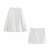 2025 Spring Women's Two-Color Round Neck Suit & Skirt Set - European & American Style