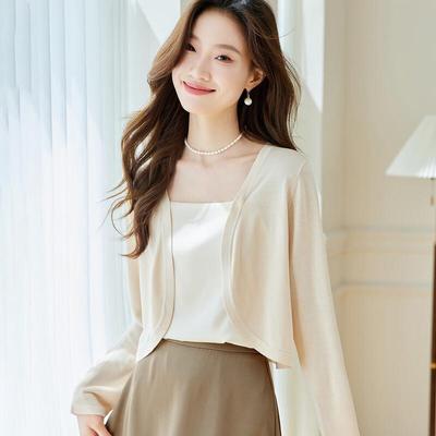 Srcr 100% Mulberry Silk Knit Cardigan for Women