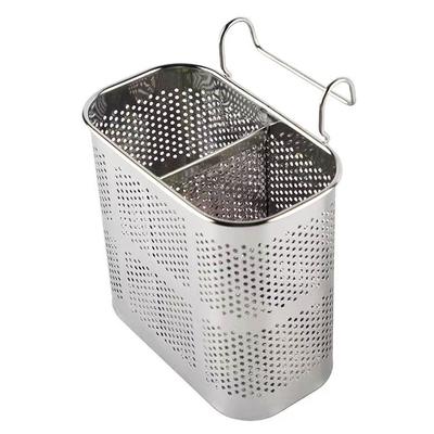 Chopsticks Holder Basket Large Capacity 2 Divided Compartments Stainless Steel Utensil Chopsticks