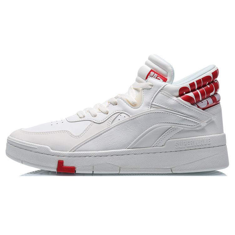 

Li Ning Superwave Mid Скейт-кеды Мужские Скейт-кеды Белые Красные AGCQ179-1