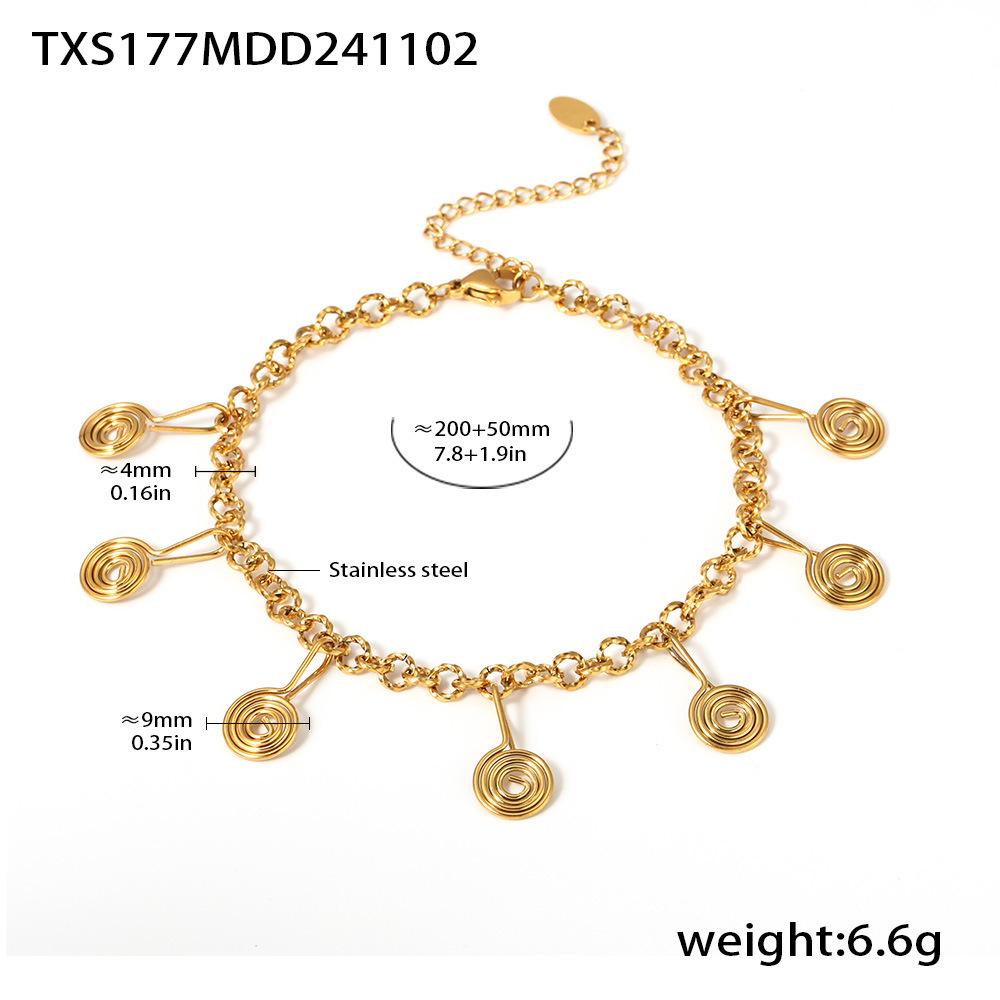 Qiong Yao Stainless Steel Jewelry Set: Mosquito Coil Holder, Tassel Earrings, Necklace, Anklet - New Ins Style for Women