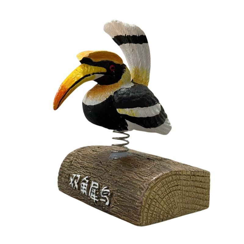 Creative Resin Bird Double Horned Hornbill Car Ornament Magnetic Refrigerator Sticker Home Decoration Crafts Home Accessories