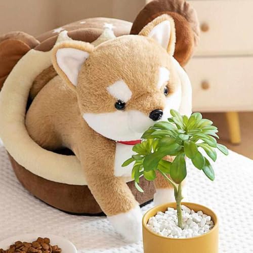 Cute Shiba Inu Plush Animal Dog Body Pillow, Large, Soft to the Touch, Cute for Sleeping with Your Pet, Soft for Naps, Brown, 45cm, Cushion, Back Supp