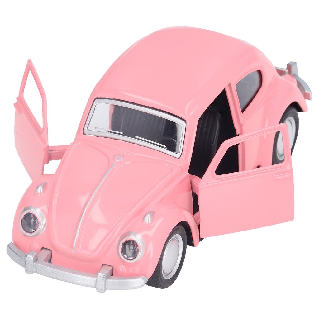 1:36 Diecast Metal Car Model Vintage Pull Back Car Toy Vehicle Collection for Kids Deep Pink