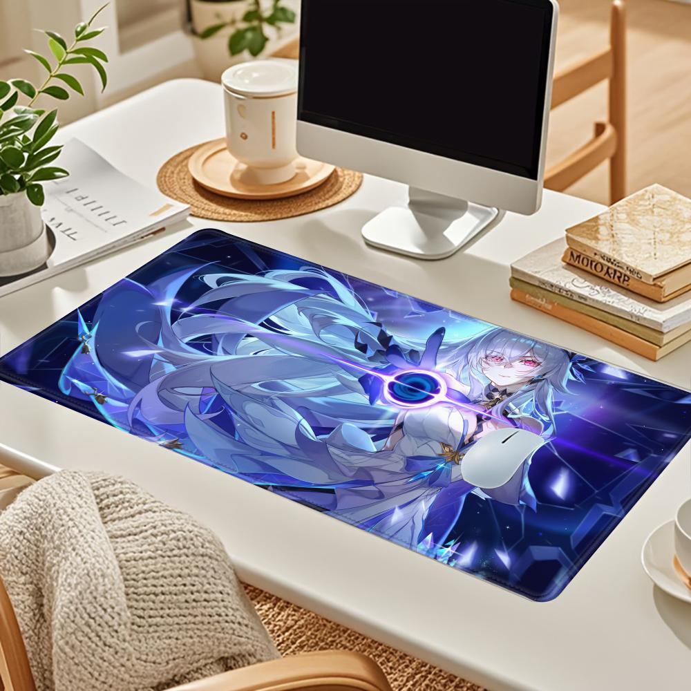 HYBXAXC Genshin Impact Skirk Mouse Pad Anime Gaming Pad Table Pads Backlit Rubber Desktop Mouse pad Mats ESports PC peripherals