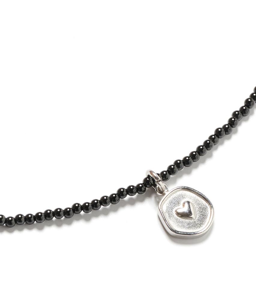 Polalita Mini Black Heart Charm Necklace (Plt-Nl-050_Bk)