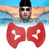 1 Pair Hand Paddles for Swim PP Silicone Adjustable Hand Fin Flipper Flat Paddle Swimming Training Aid for Men Women Children Red L