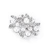 Brooch Diamond Flower Pearl Alloy Fashion for Exquisite Present Cloth DecorationsSilver