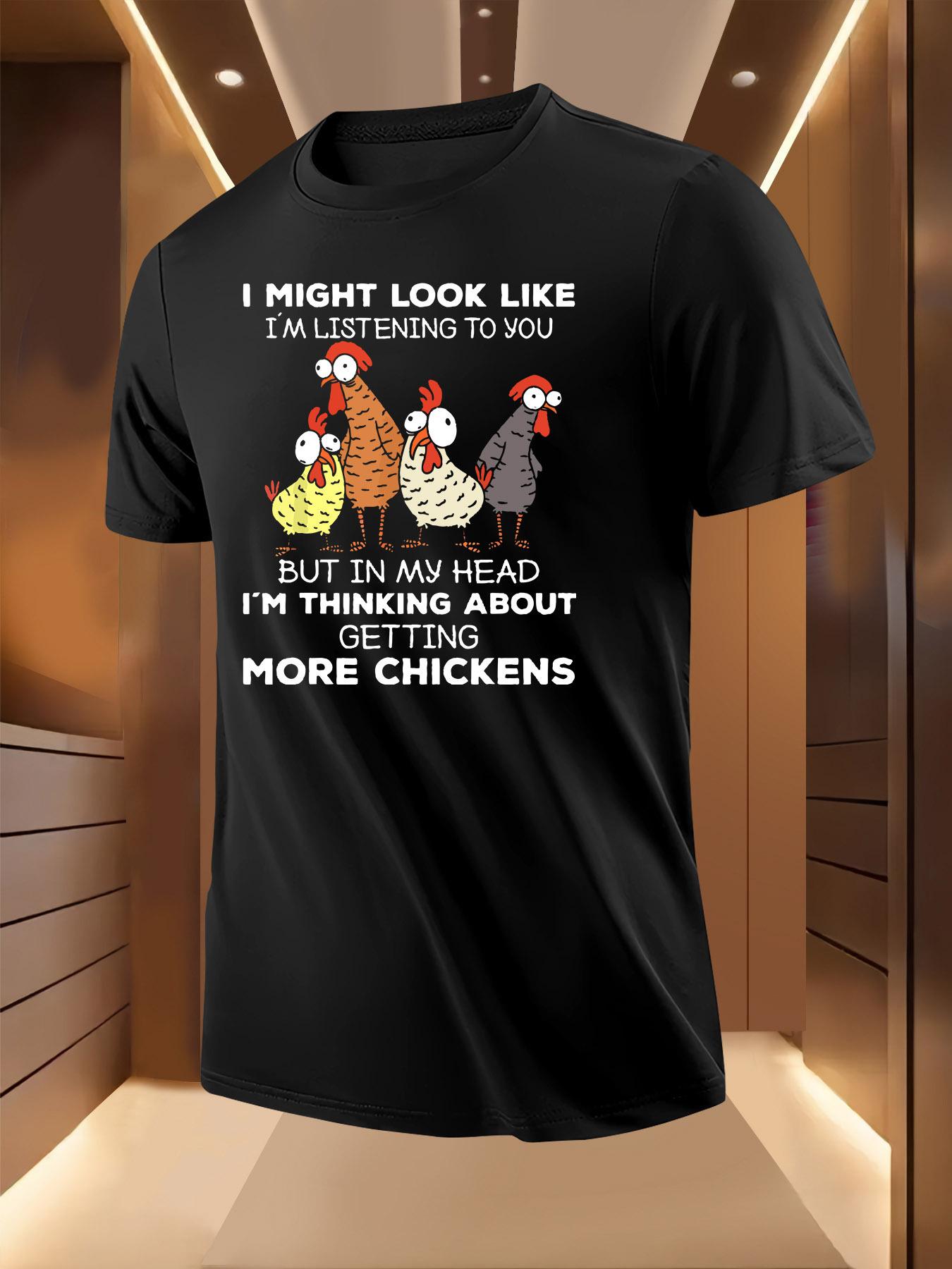 Funny Chicken Farmer Graphic Tee - Lightweight Breathable... S