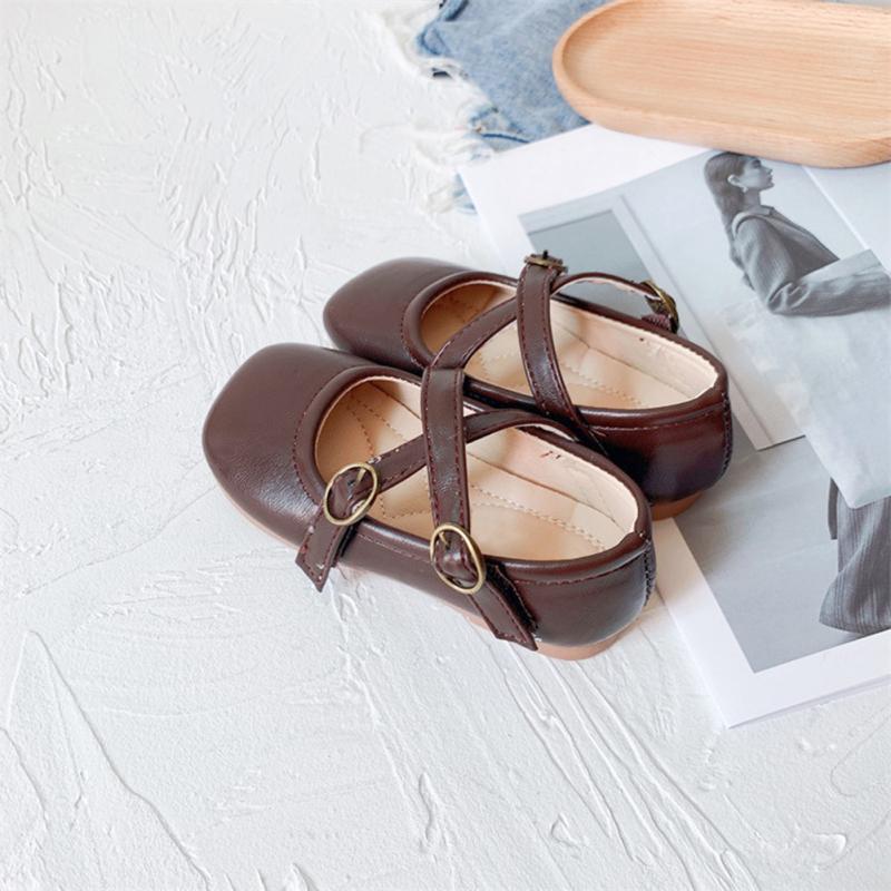 French Vintage Solid Color Flats Shoes Spring And Autumn Girls Soft Sole